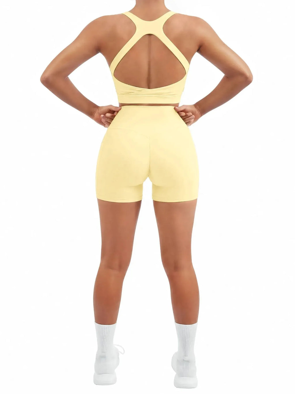 Backless Bra Yoga Crop Workout Set