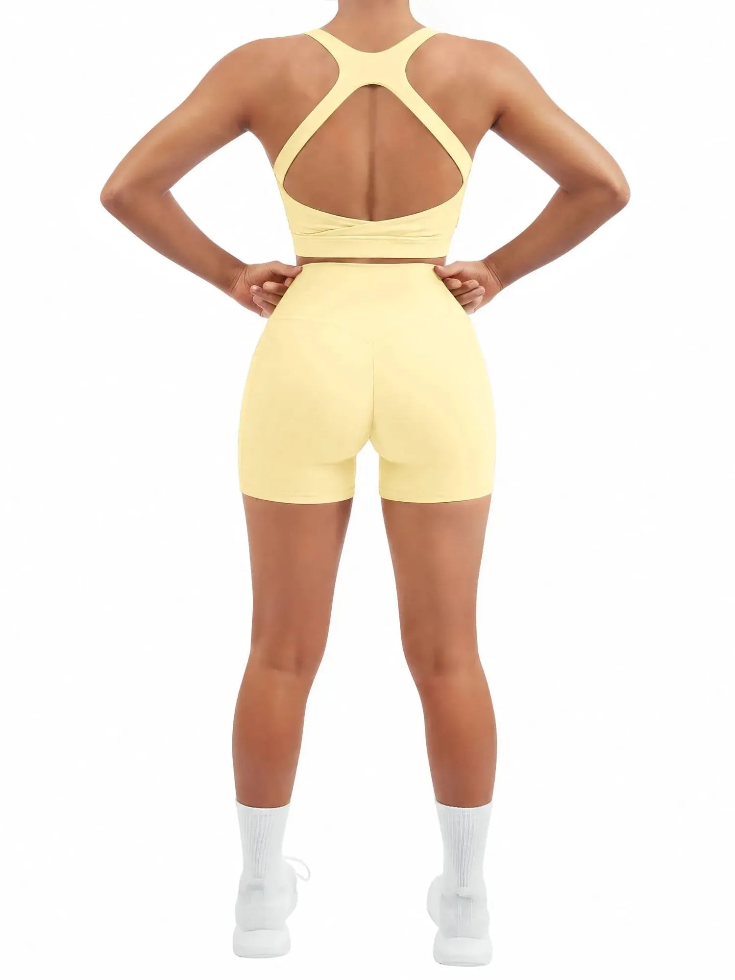 Backless Bra Yoga Crop Workout Set