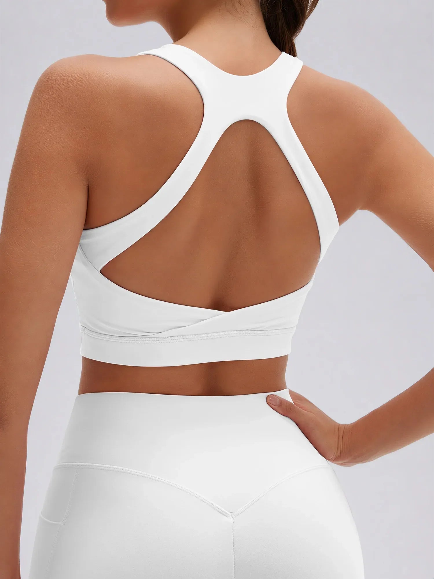 Backless Bra Yoga Crop Workout Set