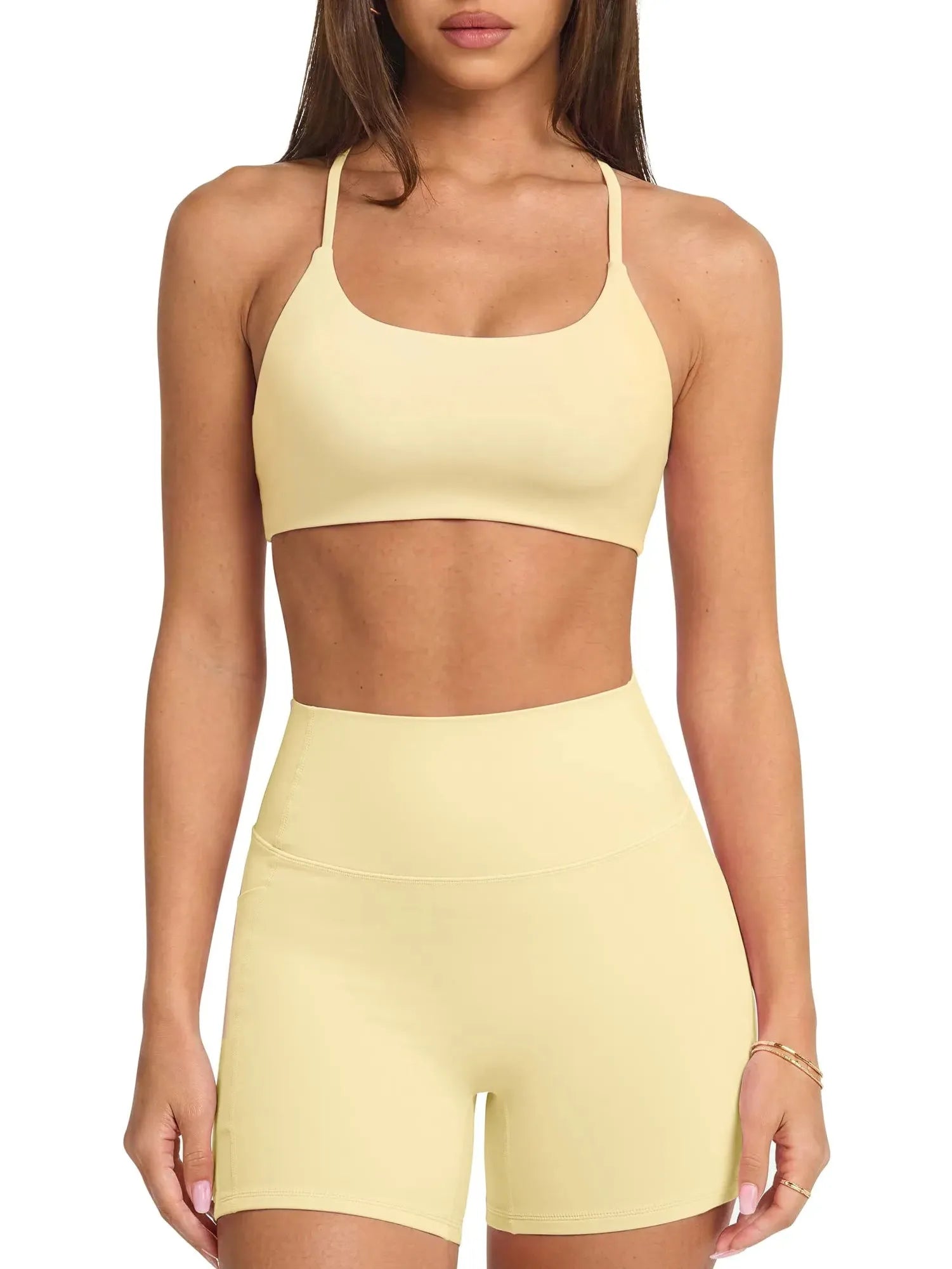 Scoop Neck V Back Sports Workout Sets
