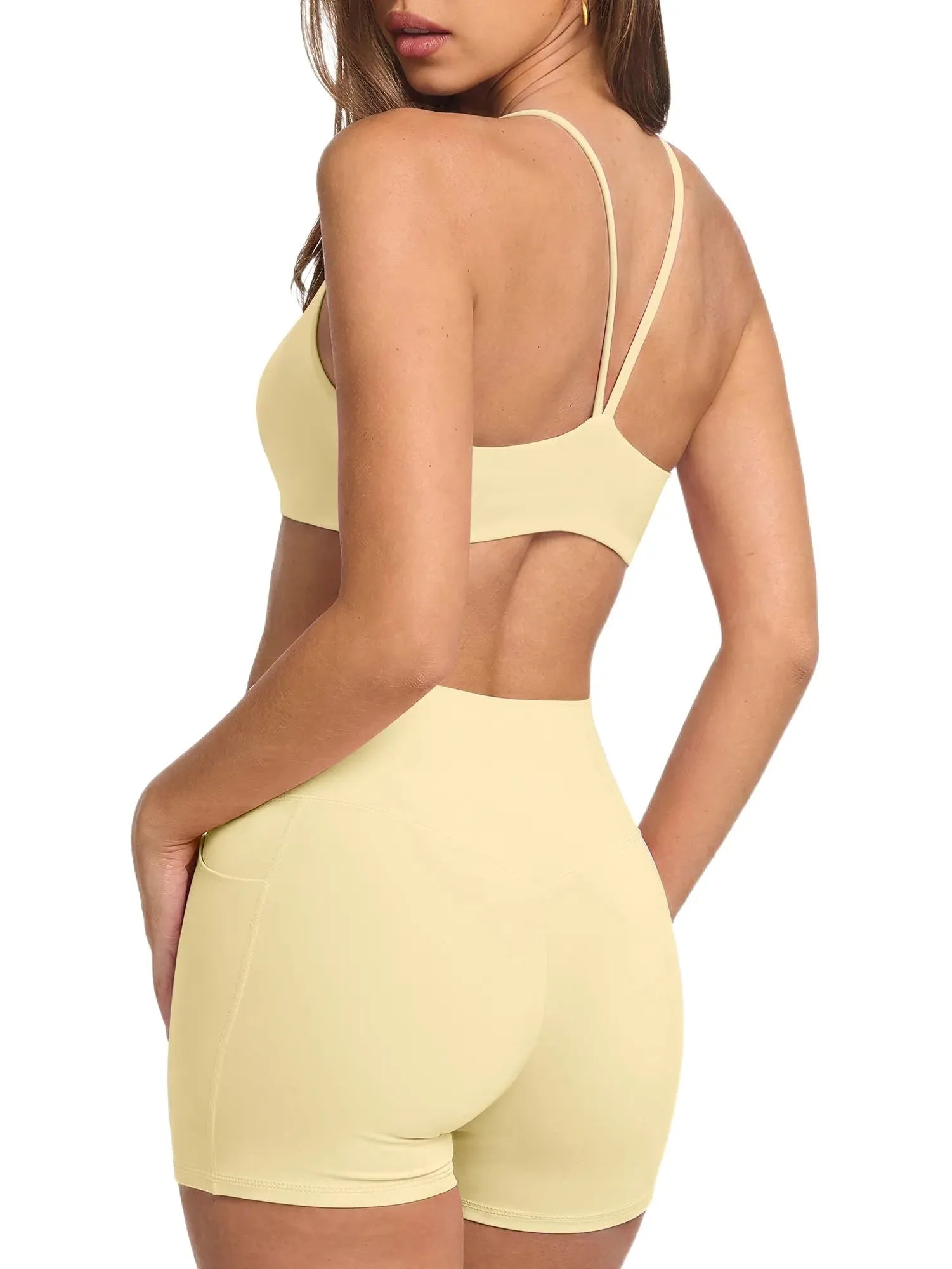 Scoop Neck V Back Sports Workout Sets