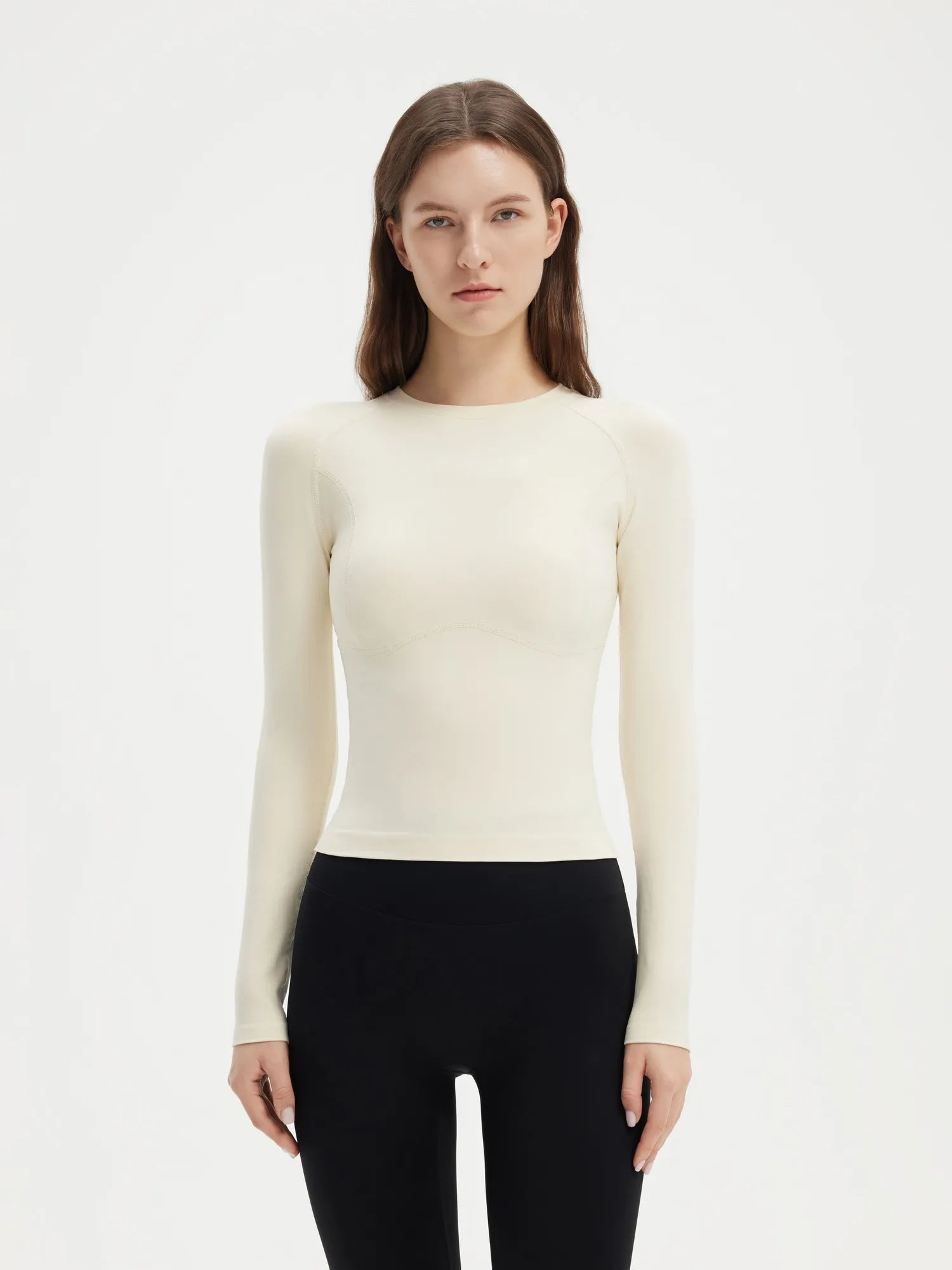 Seamless Crew Neck Workout Shirt - Long Sleeve