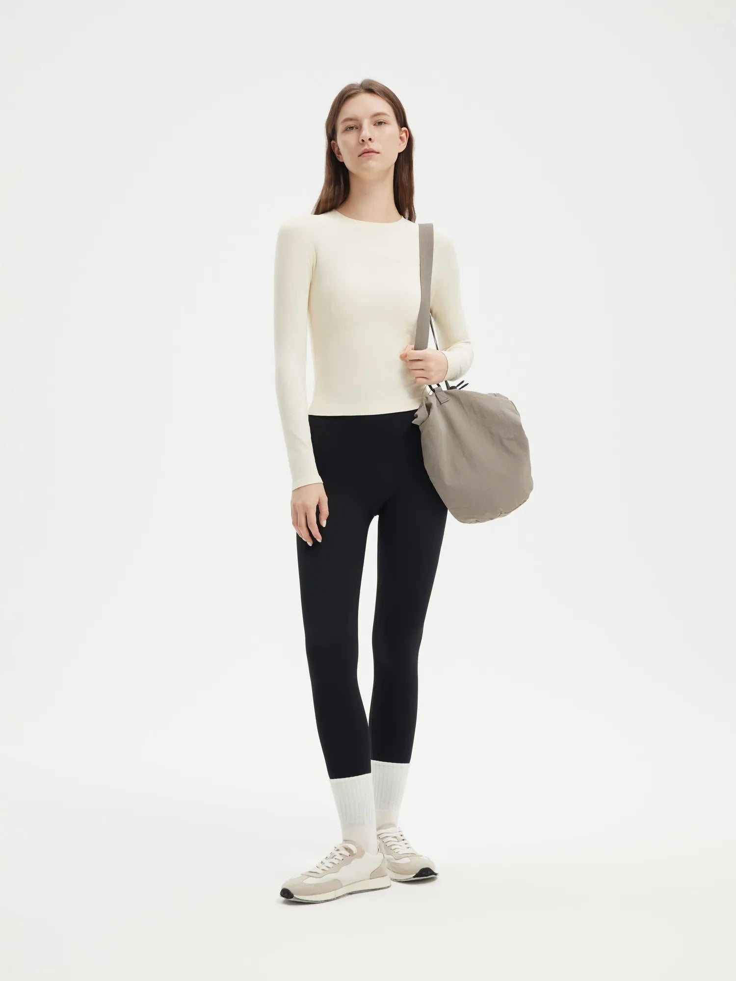 Seamless Crew Neck Workout Shirt - Long Sleeve