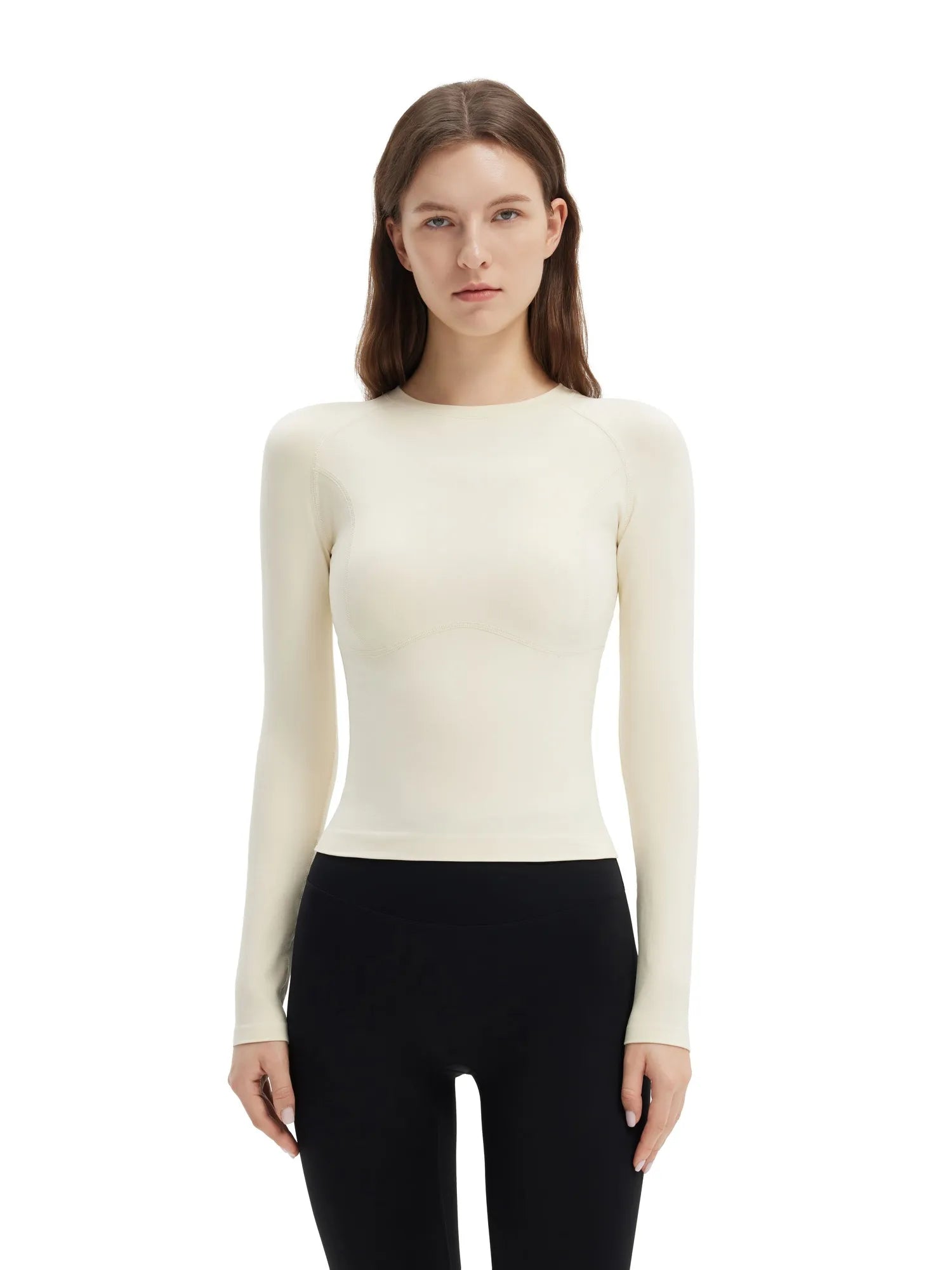 Seamless Crew Neck Workout Shirt - Long Sleeve
