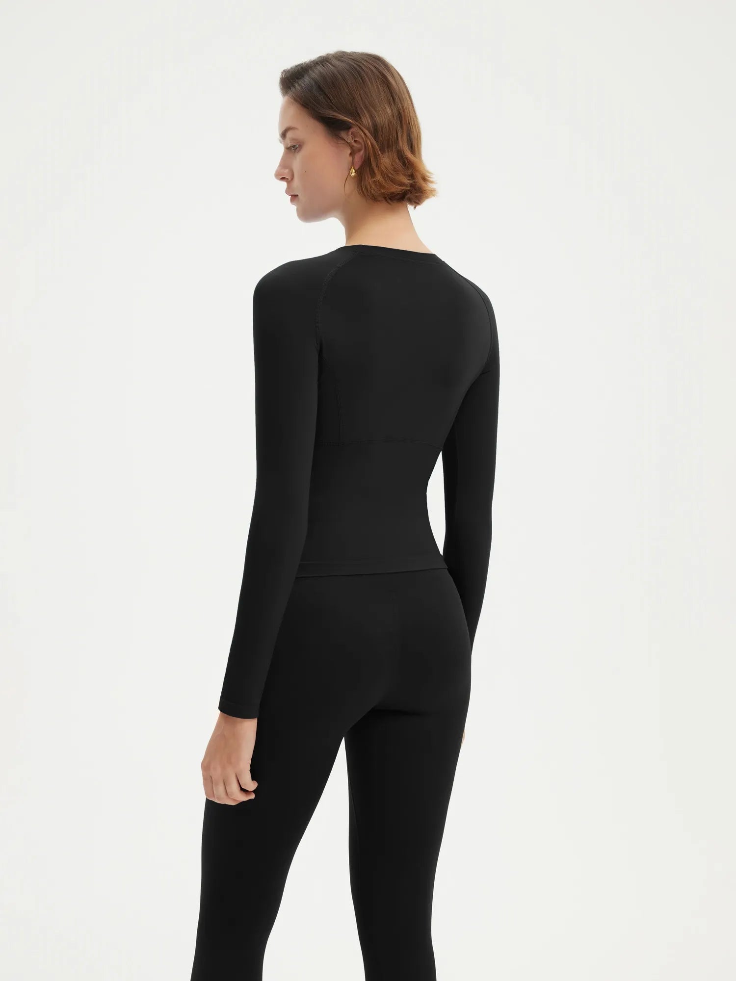 Seamless Crew Neck Workout Shirt - Long Sleeve
