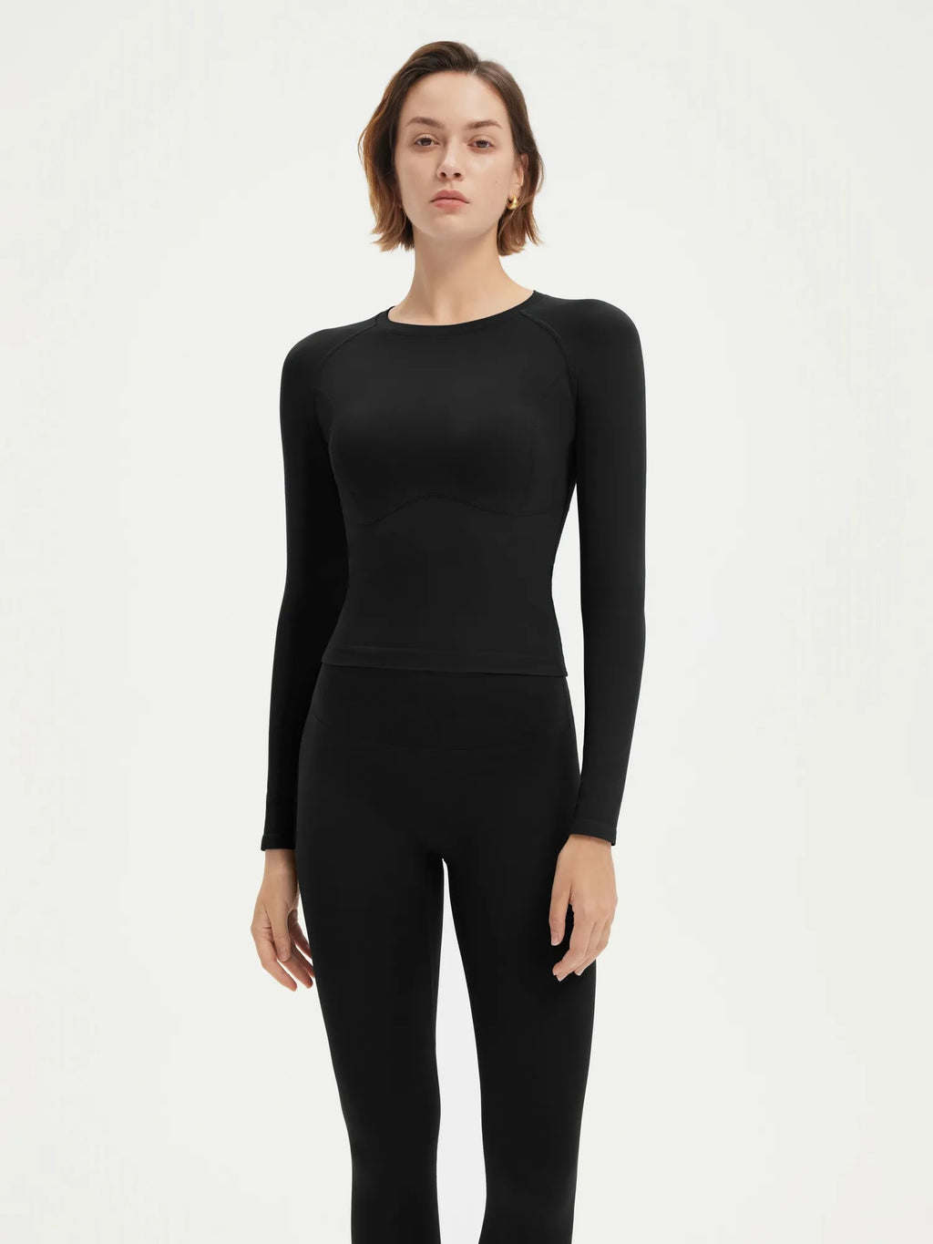 Seamless Crew Neck Workout Shirt - Long Sleeve