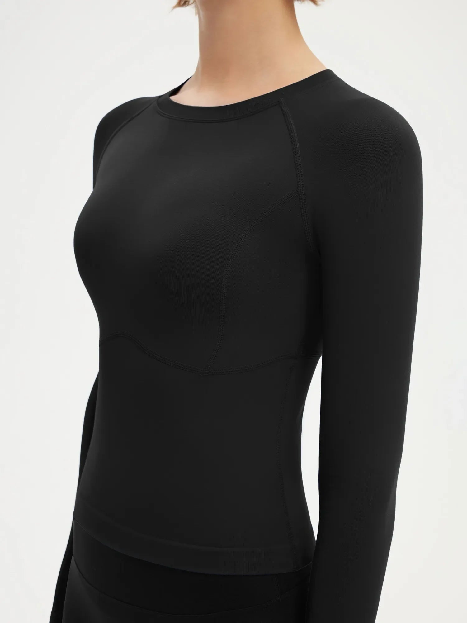 Seamless Crew Neck Workout Shirt - Long Sleeve