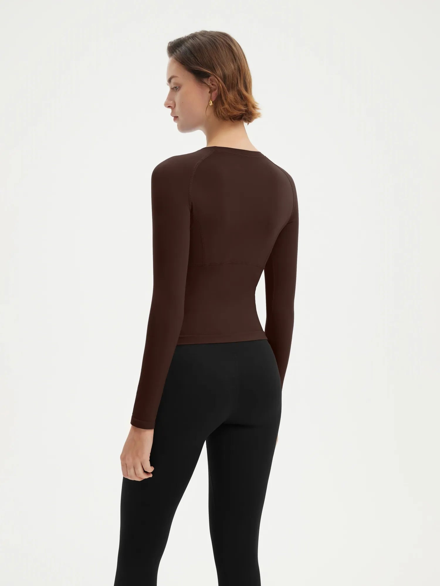 Seamless Crew Neck Workout Shirt - Long Sleeve