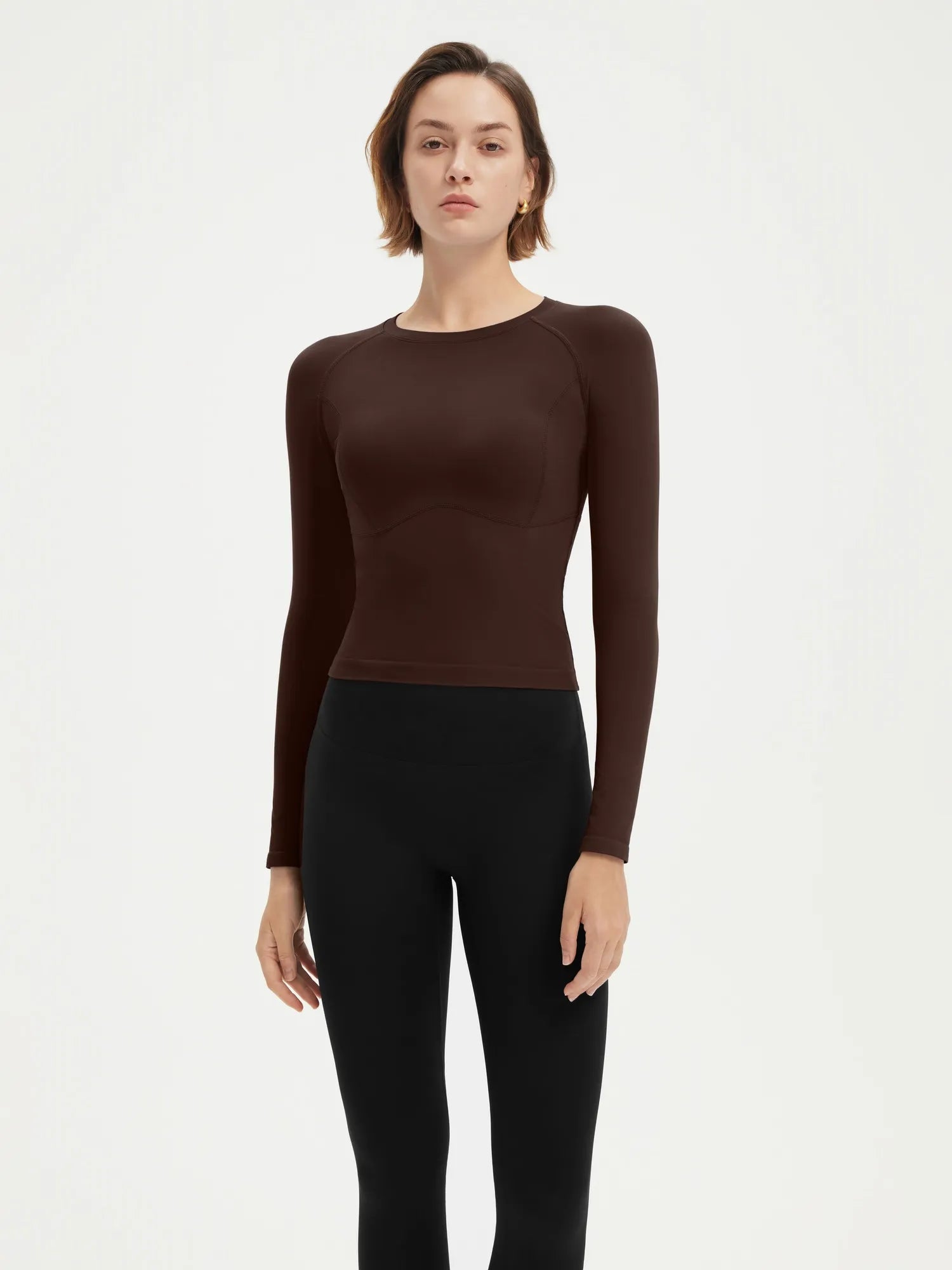 Seamless Crew Neck Workout Shirt - Long Sleeve