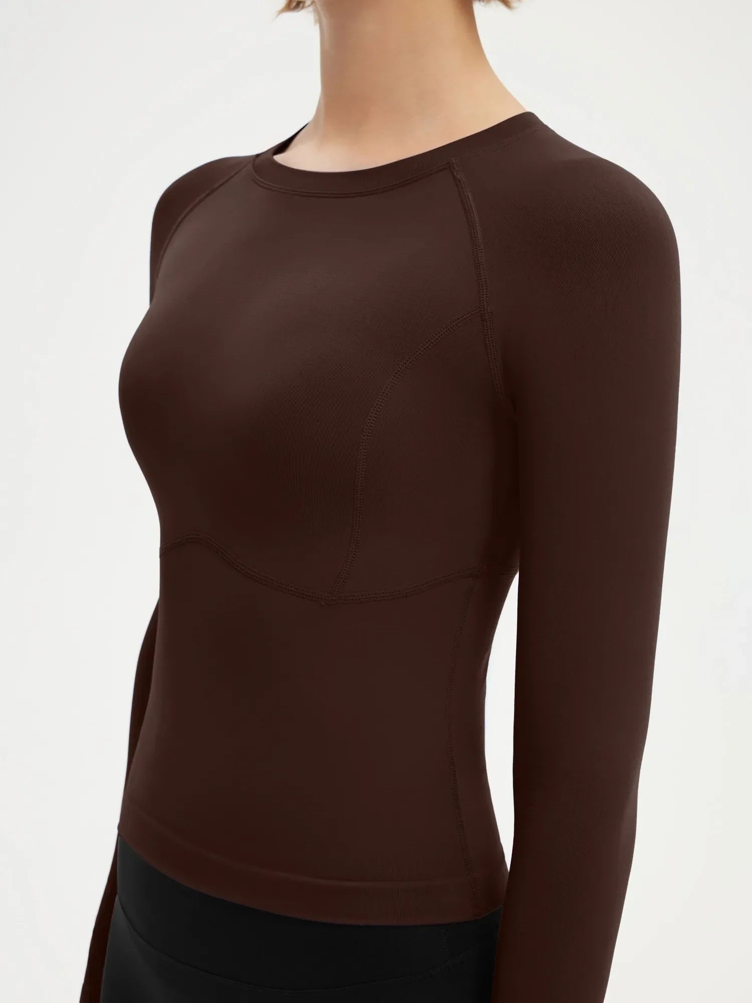 Seamless Crew Neck Workout Shirt - Long Sleeve