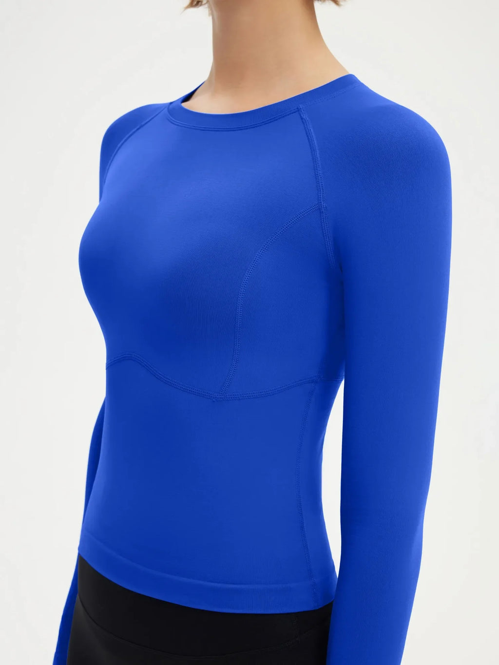 Seamless Crew Neck Workout Shirt - Long Sleeve