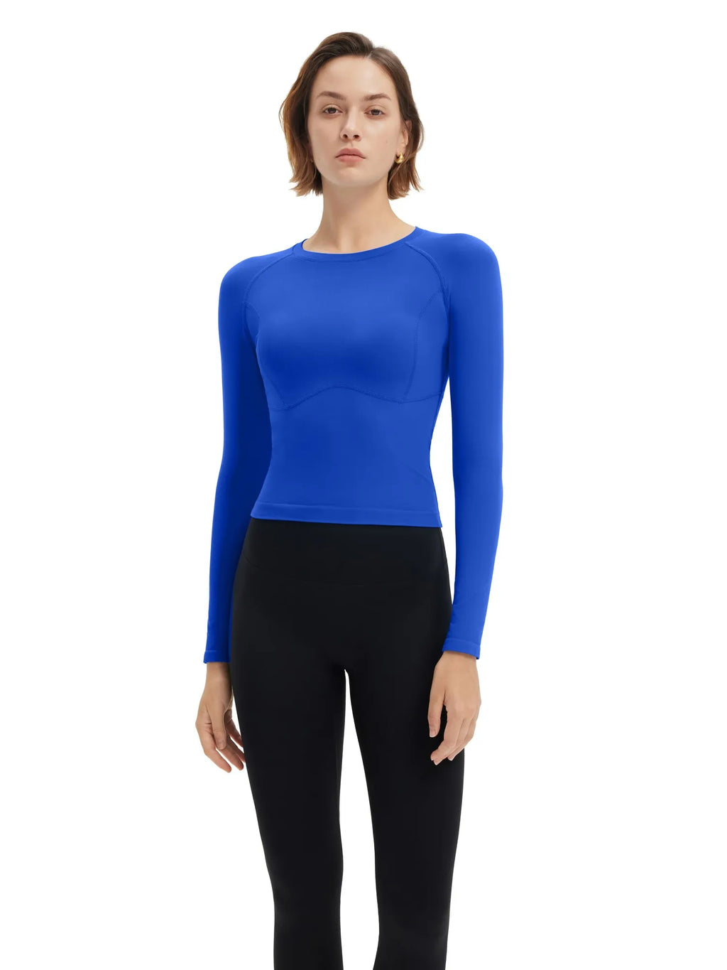 Seamless Crew Neck Workout Shirt - Long Sleeve