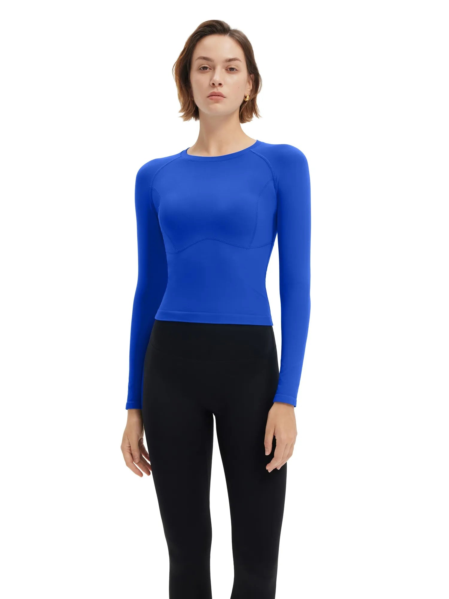 Seamless Crew Neck Workout Shirt - Long Sleeve