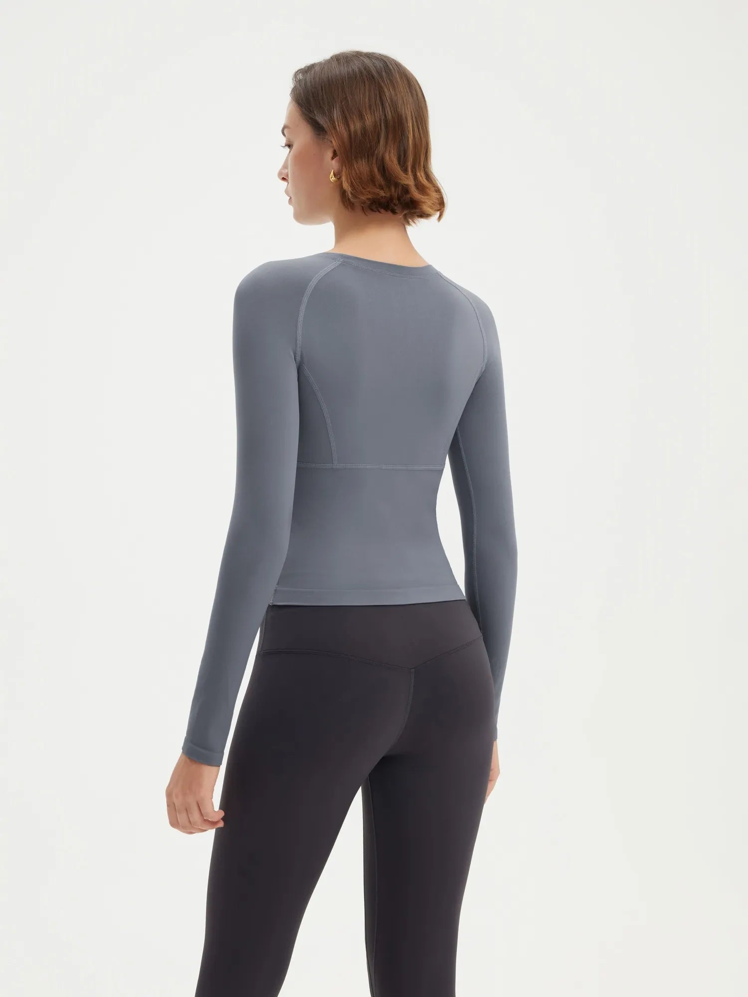 Seamless Crew Neck Workout Shirt - Long Sleeve