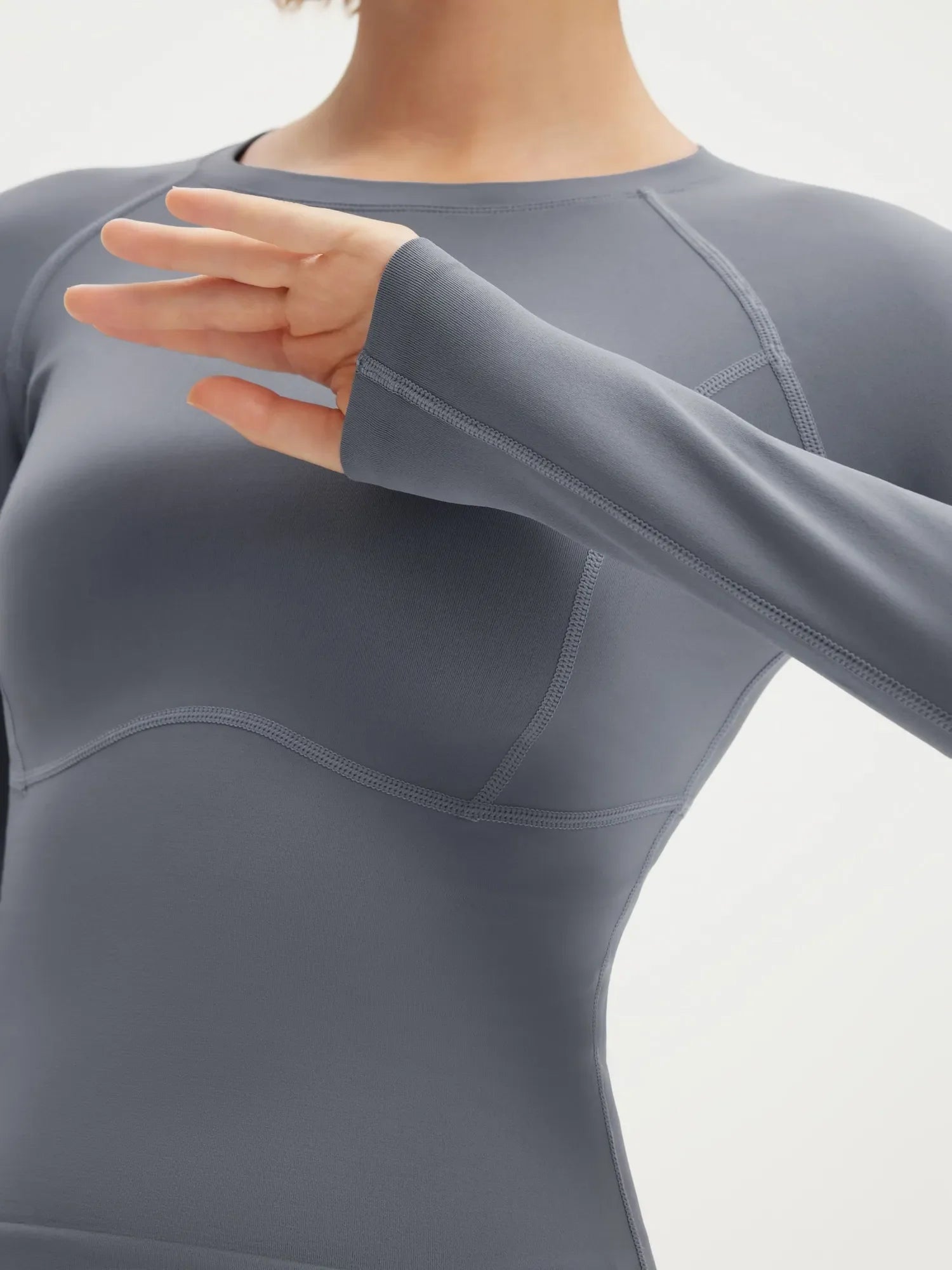Seamless Crew Neck Workout Shirt - Long Sleeve