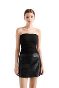 Ribbed Ruched Tube Top