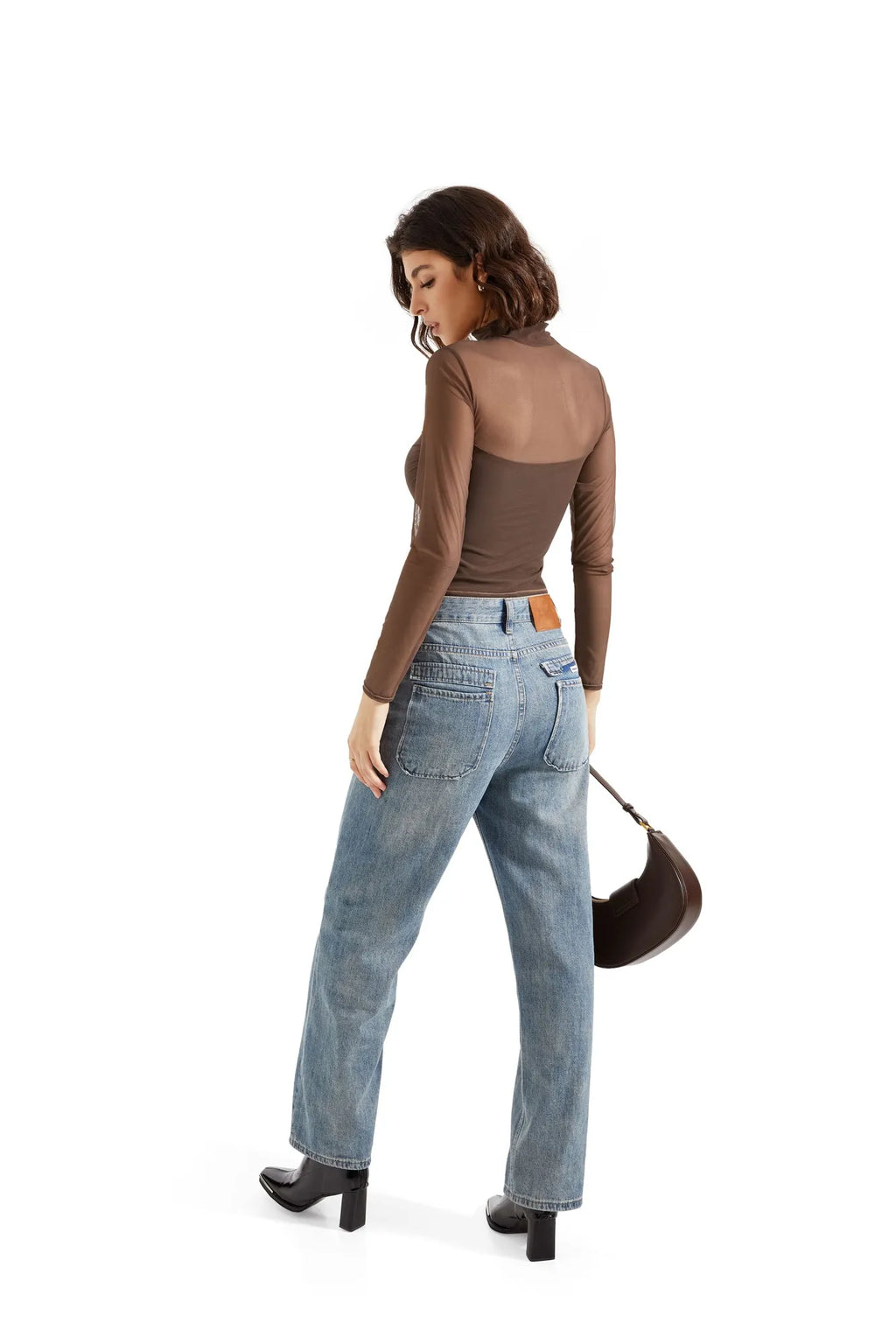 Mesh Mock Neck Shirt - Long Sleeve