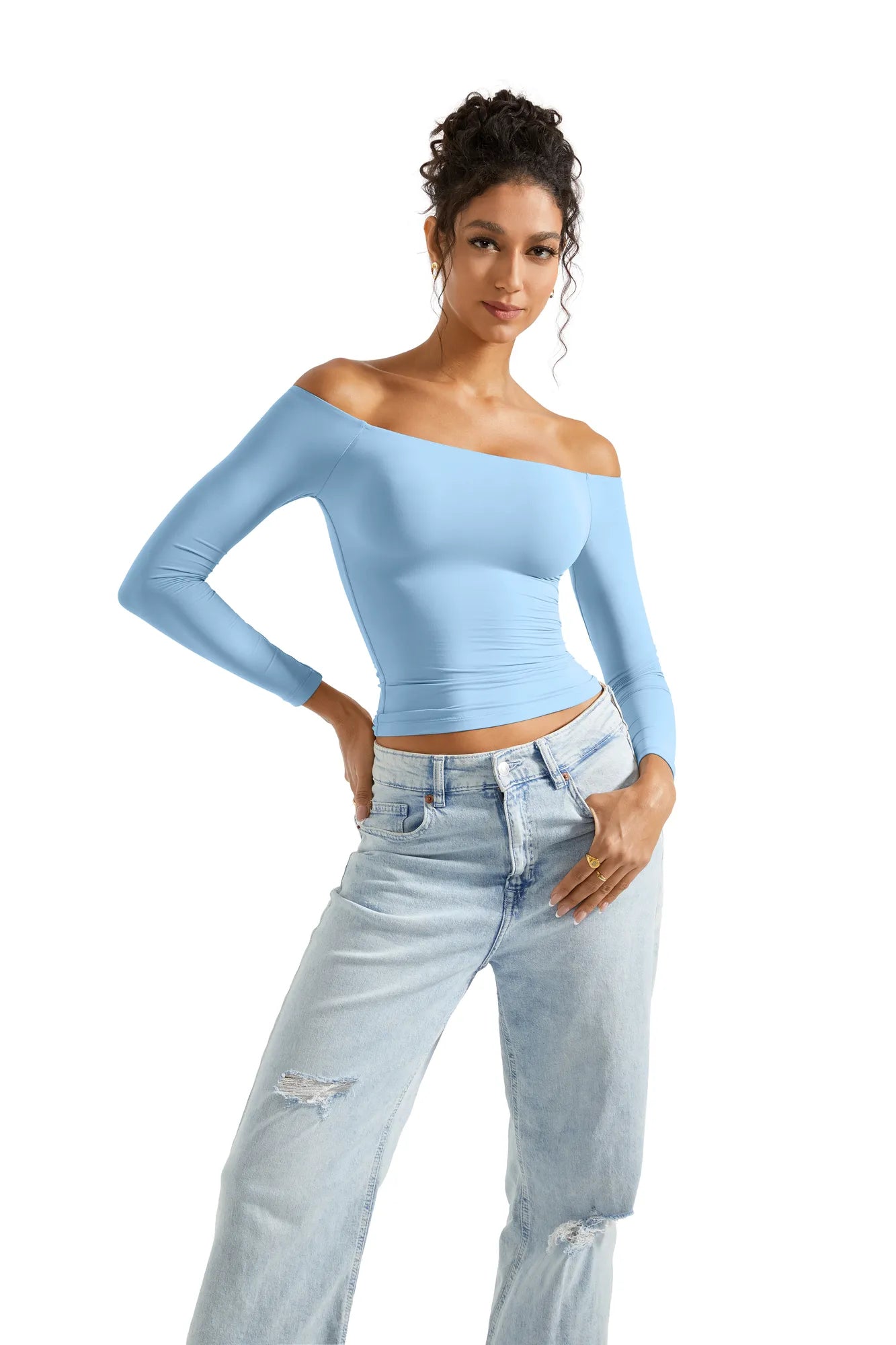 Buttery Soft Off Shoulder Shirt - Long Sleeve