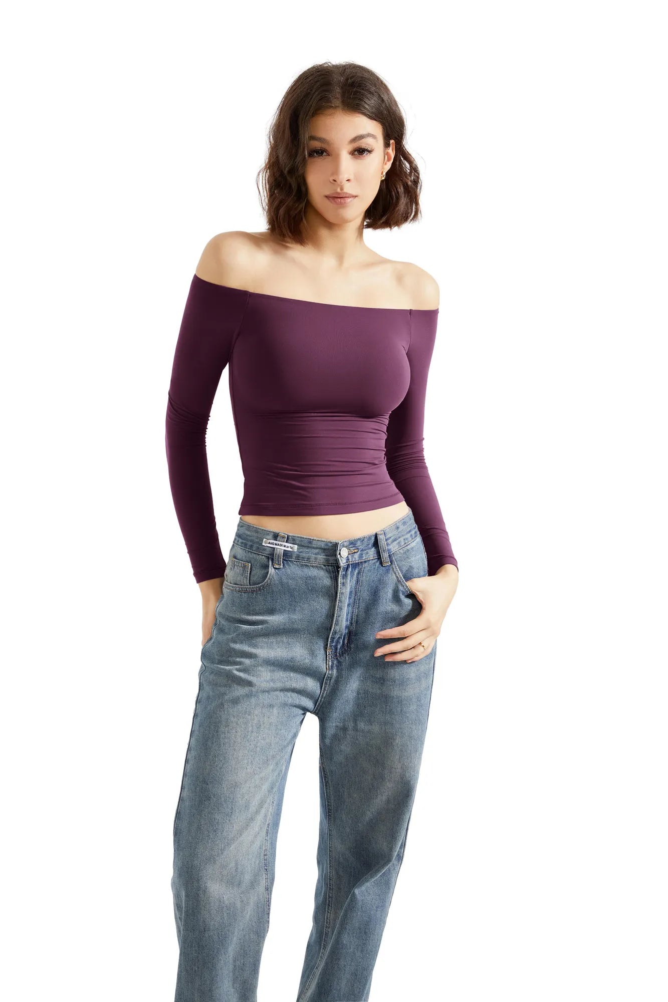 Buttery Soft Off Shoulder Shirt - Long Sleeve