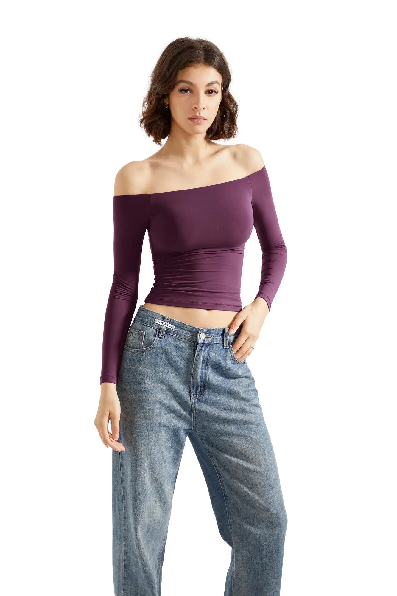 Buttery Soft Off Shoulder Shirt - Long Sleeve