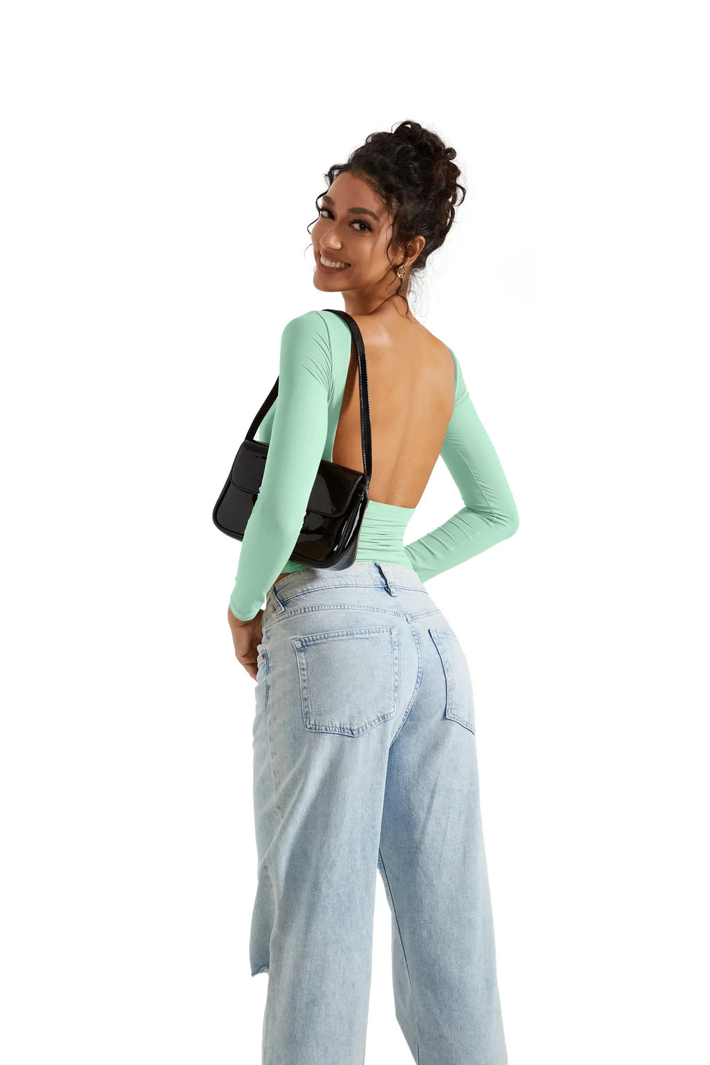 Buttery Soft Open Back Shirt - Long Sleeve
