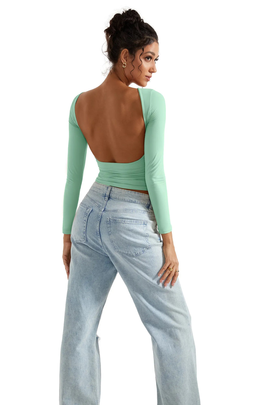 Buttery Soft Open Back Shirt - Long Sleeve
