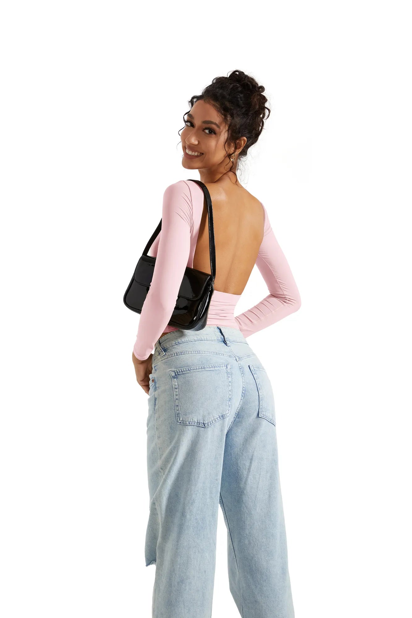 Buttery Soft Open Back Shirt - Long Sleeve