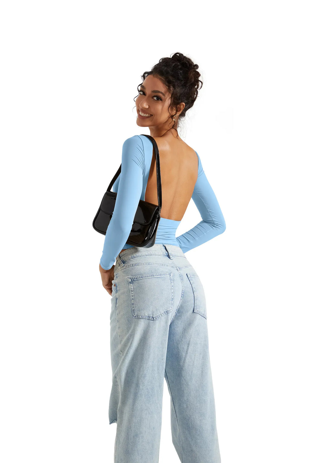 Buttery Soft Open Back Shirt - Long Sleeve