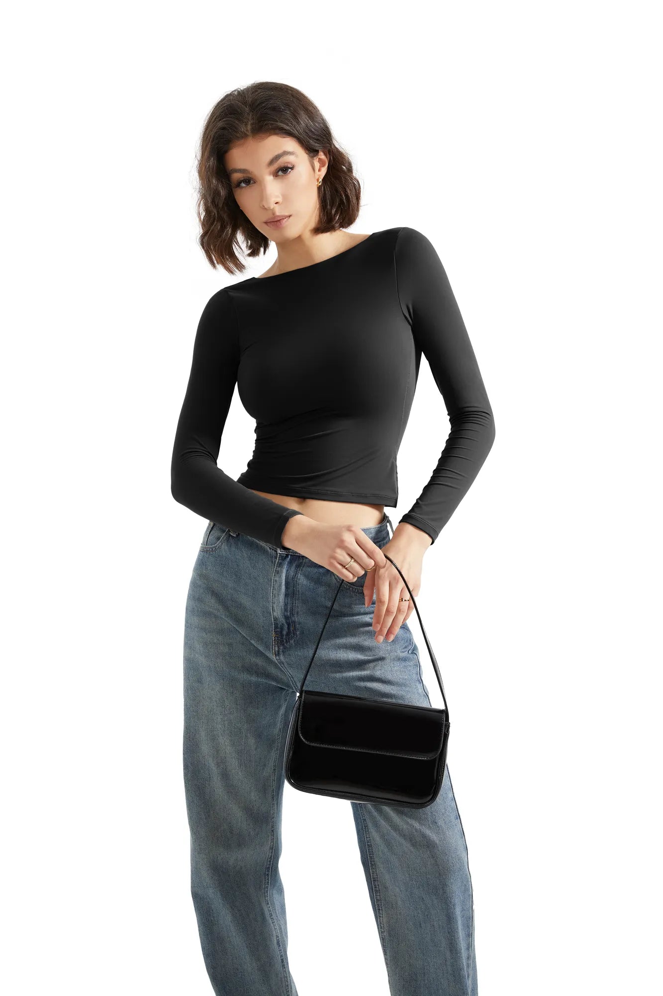 Buttery Soft Open Back Shirt - Long Sleeve