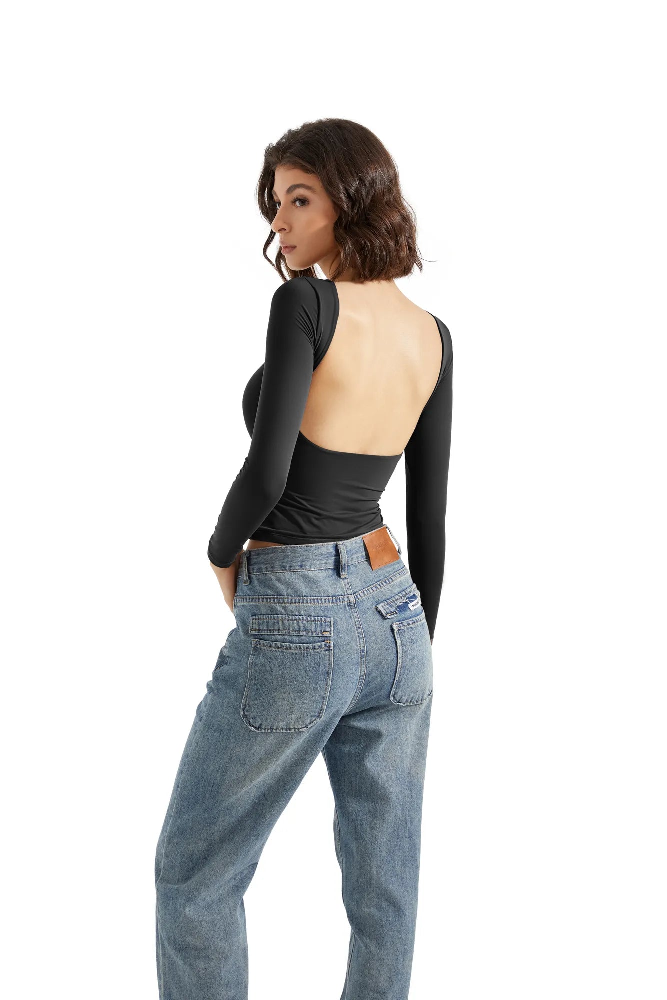 Buttery Soft Open Back Shirt - Long Sleeve