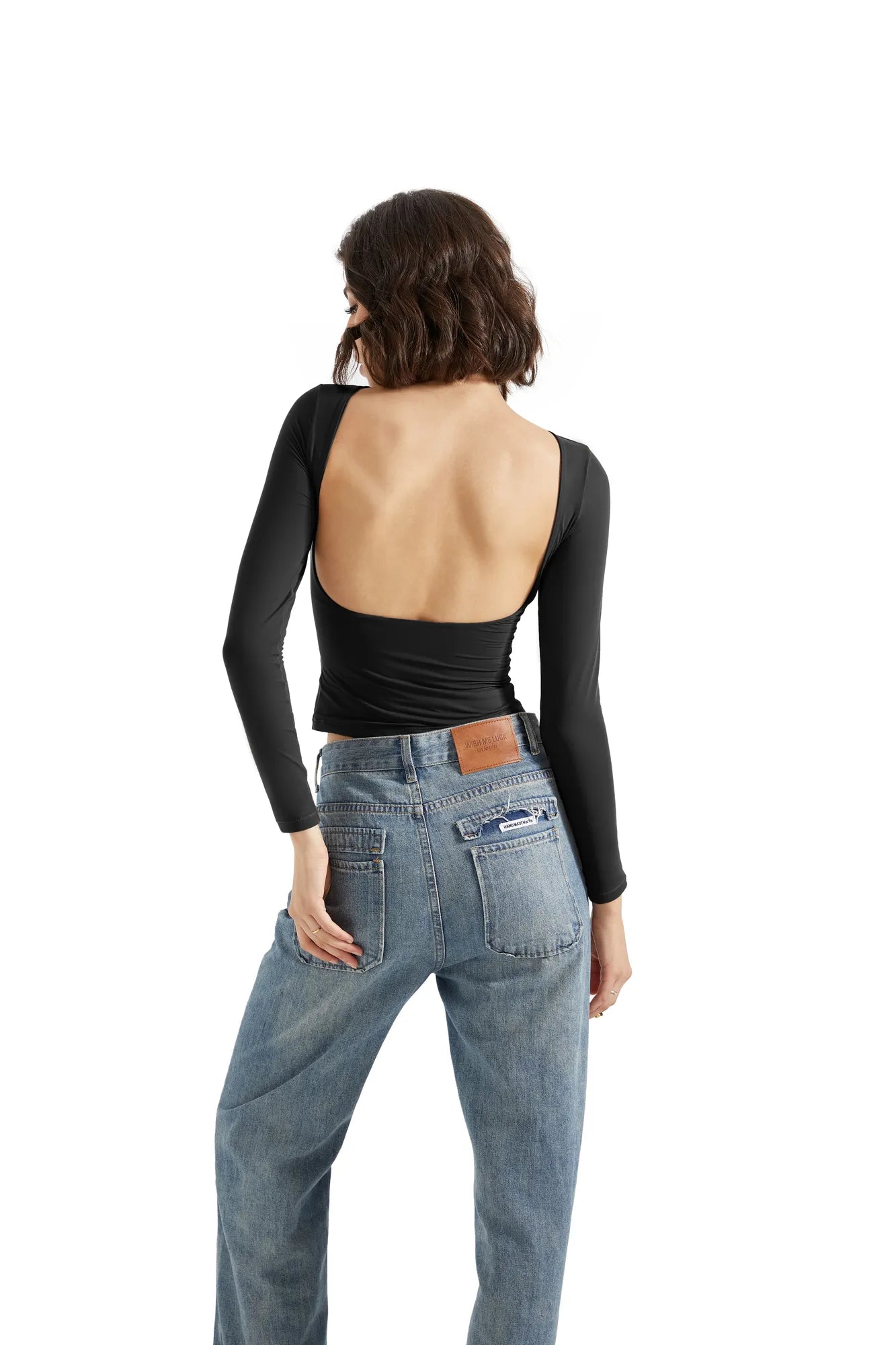 Buttery Soft Open Back Shirt - Long Sleeve