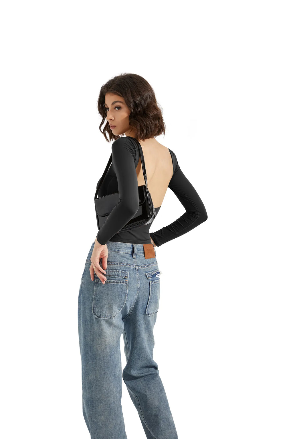 Buttery Soft Open Back Shirt - Long Sleeve
