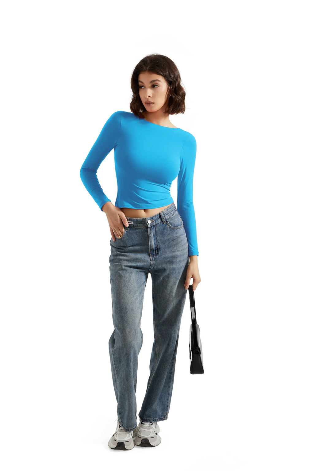 Buttery Soft Open Back Shirt - Long Sleeve