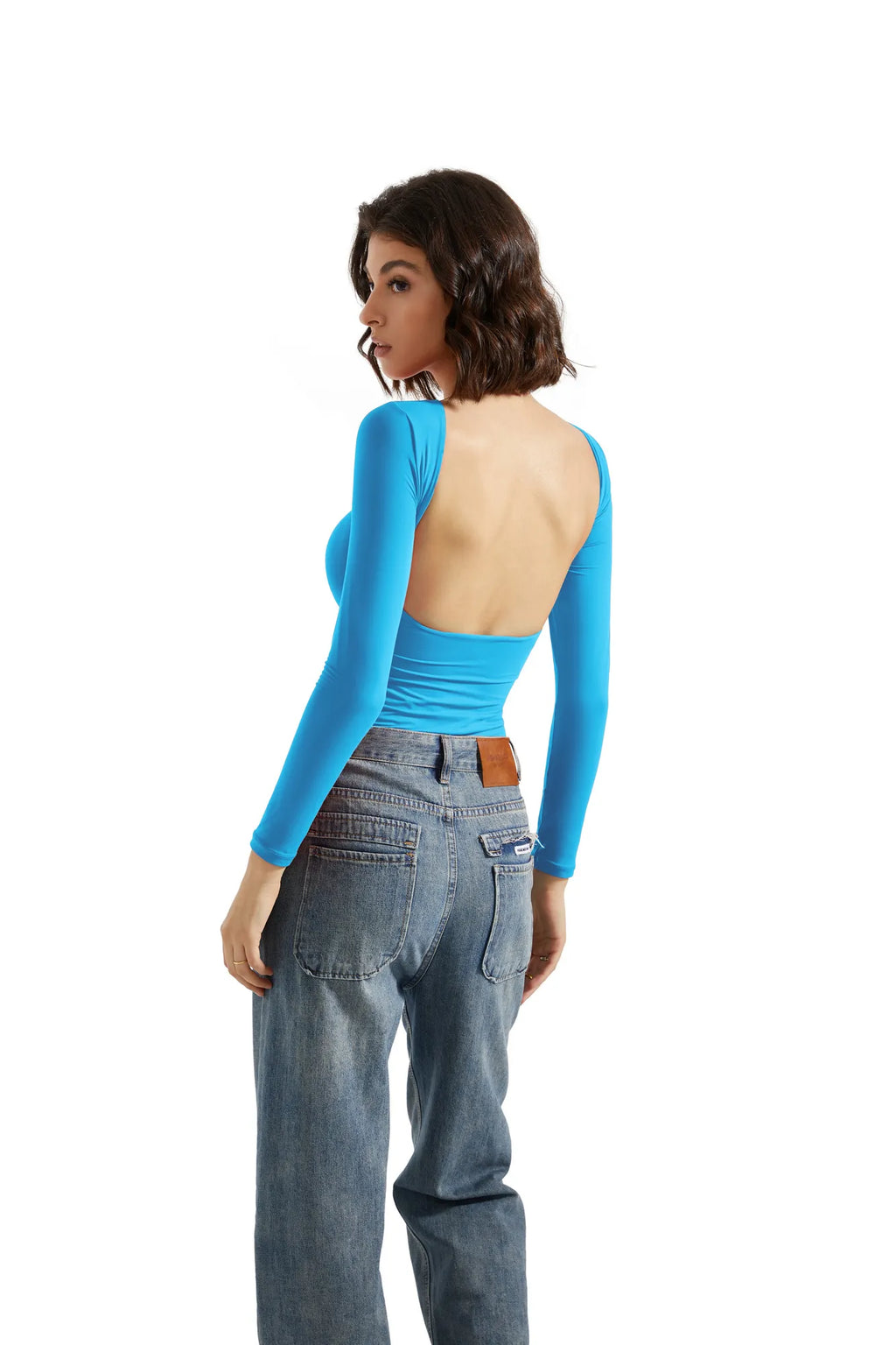 Buttery Soft Open Back Shirt - Long Sleeve