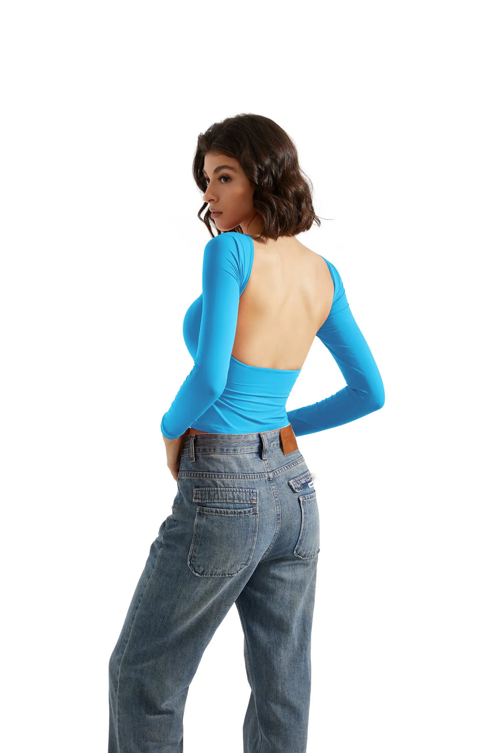 Buttery Soft Open Back Shirt - Long Sleeve