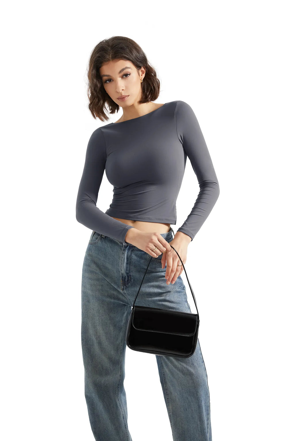 Buttery Soft Open Back Shirt - Long Sleeve