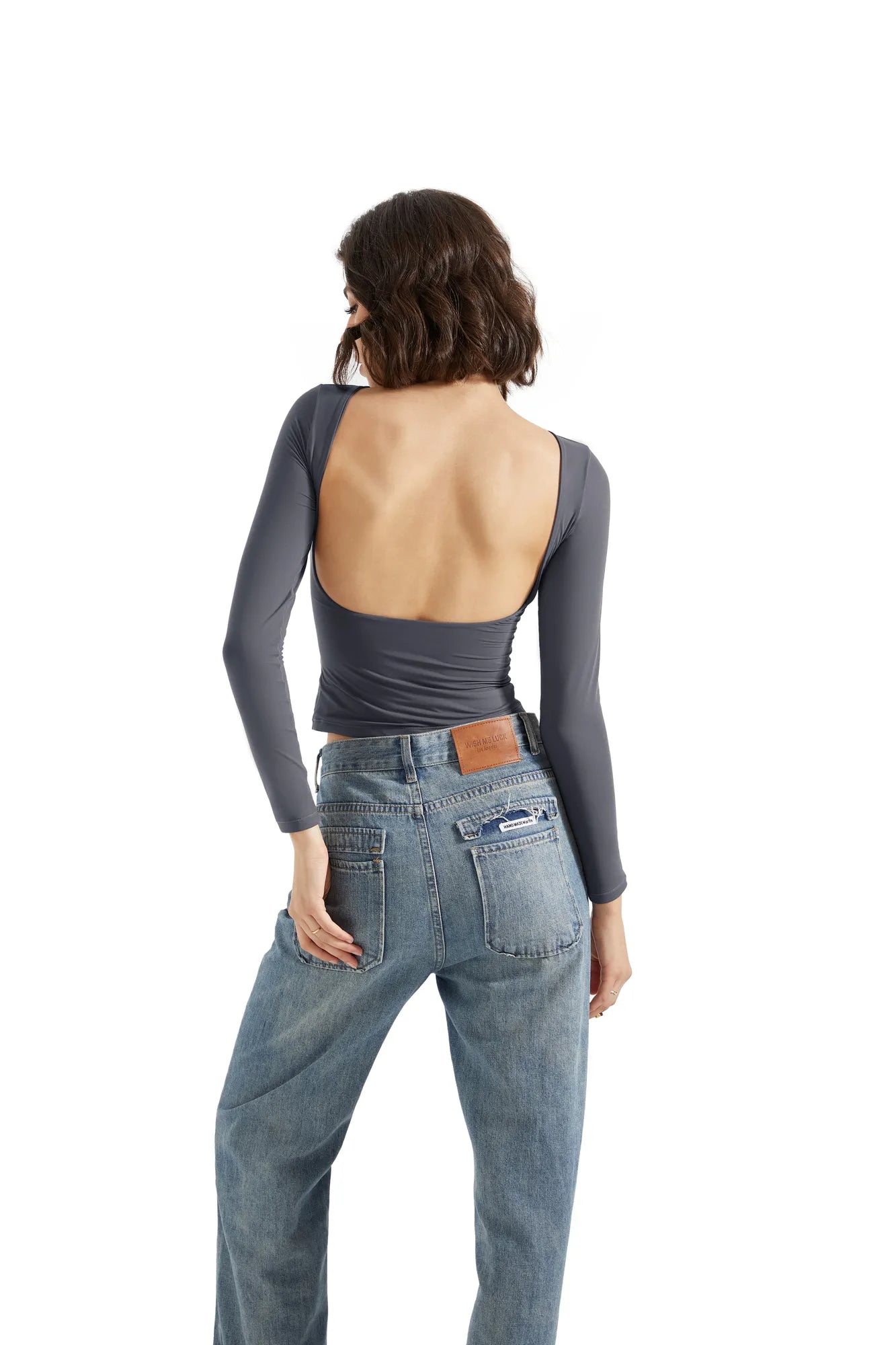 Buttery Soft Open Back Shirt - Long Sleeve