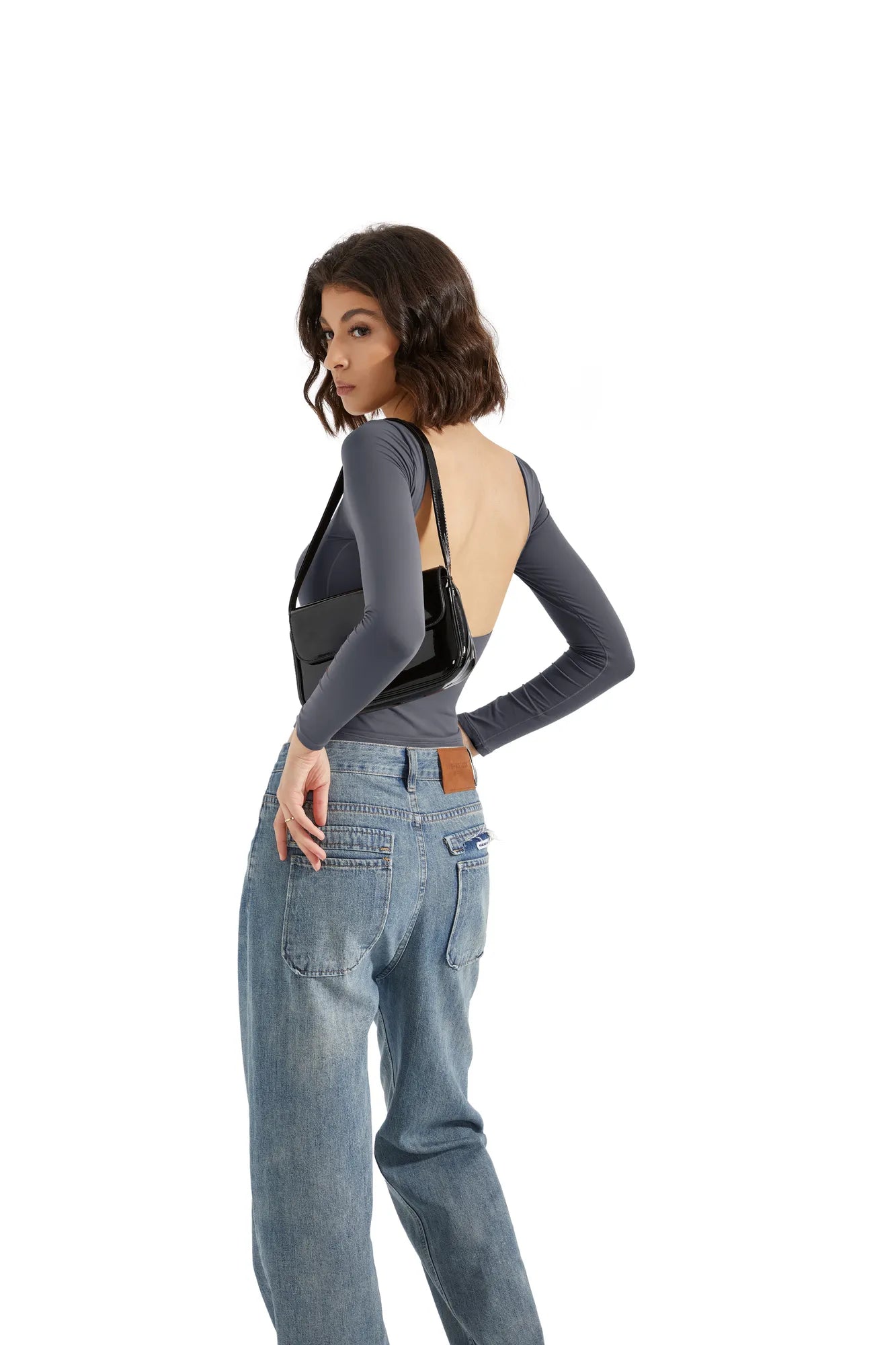 Buttery Soft Open Back Shirt - Long Sleeve