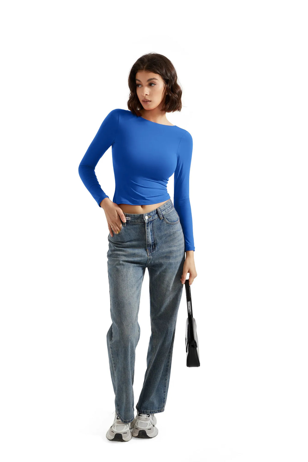 Buttery Soft Open Back Shirt - Long Sleeve