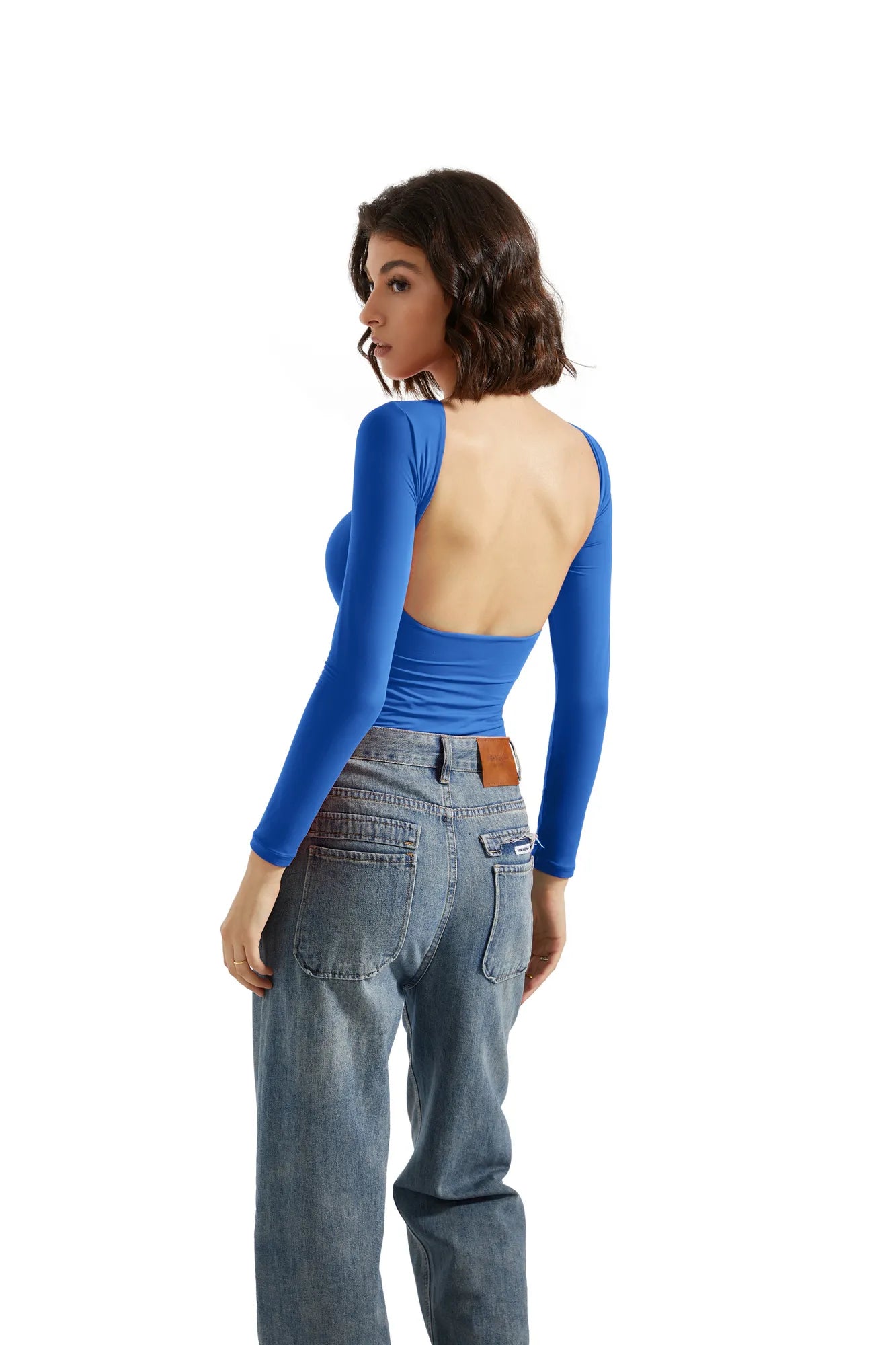 Buttery Soft Open Back Shirt - Long Sleeve
