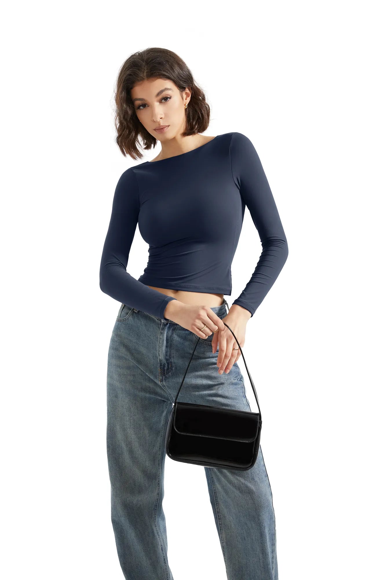 Buttery Soft Open Back Shirt - Long Sleeve