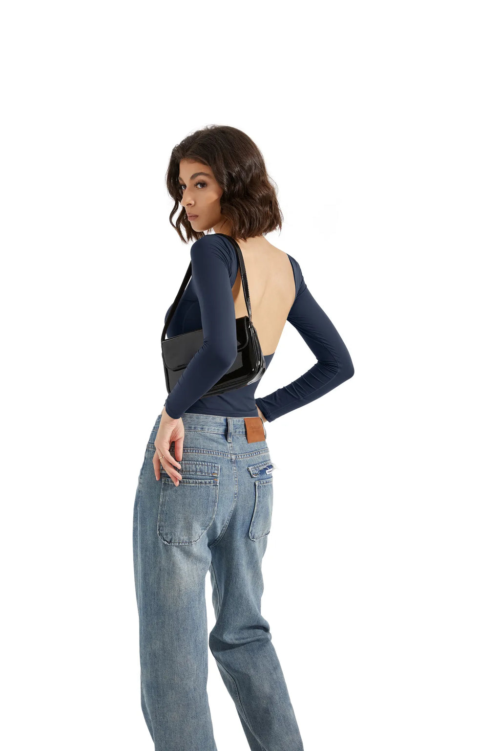 Buttery Soft Open Back Shirt - Long Sleeve