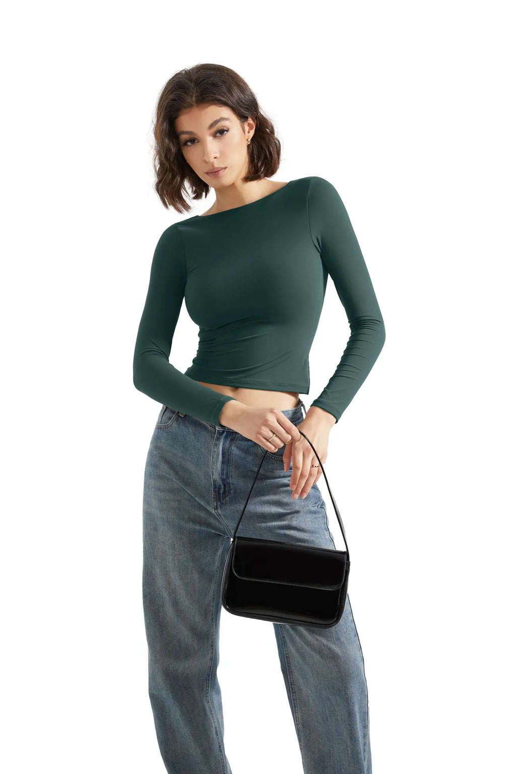 Buttery Soft Open Back Shirt - Long Sleeve