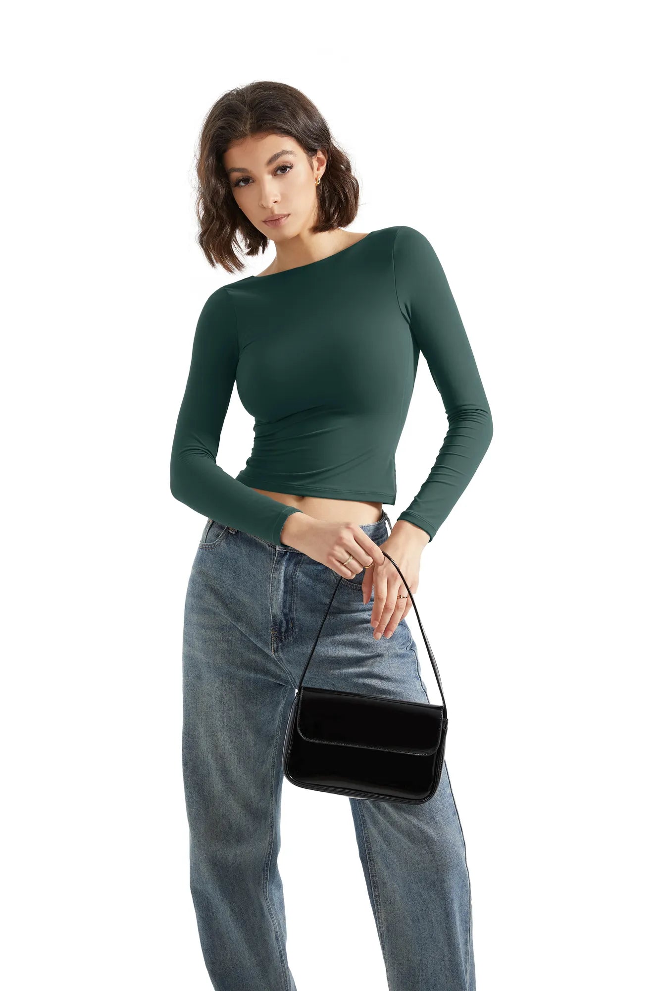 Buttery Soft Open Back Shirt - Long Sleeve