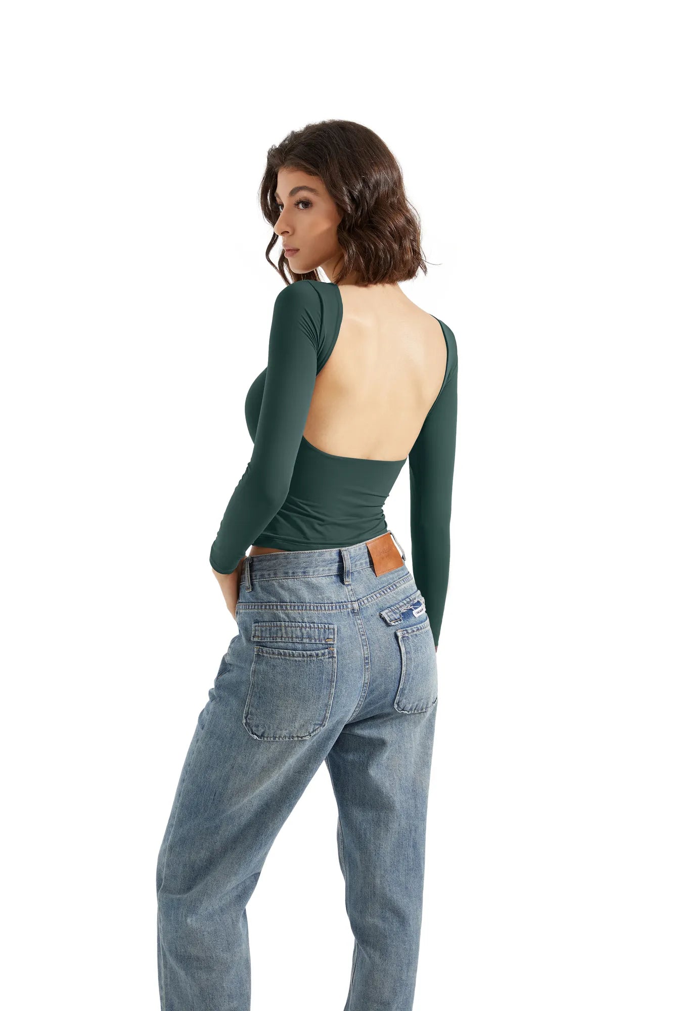 Buttery Soft Open Back Shirt - Long Sleeve