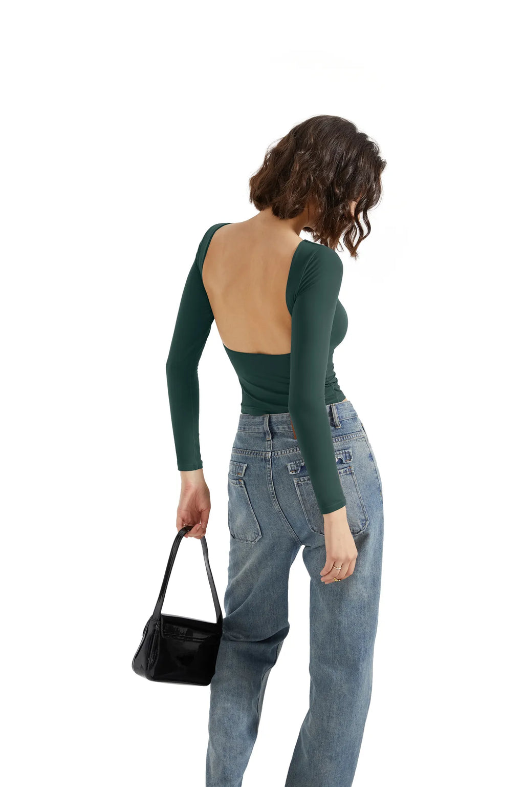 Buttery Soft Open Back Shirt - Long Sleeve