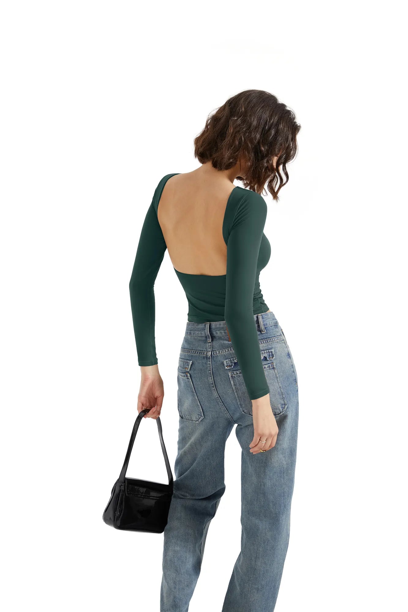 Buttery Soft Open Back Shirt - Long Sleeve