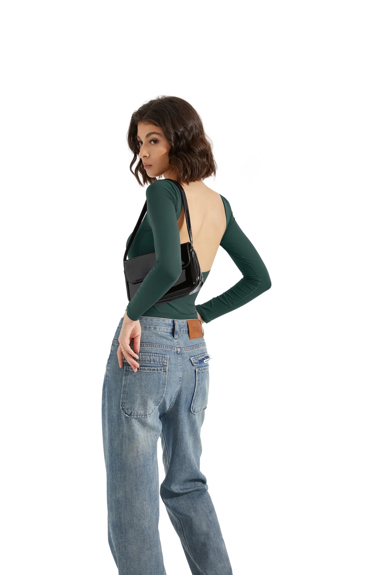 Buttery Soft Open Back Shirt - Long Sleeve