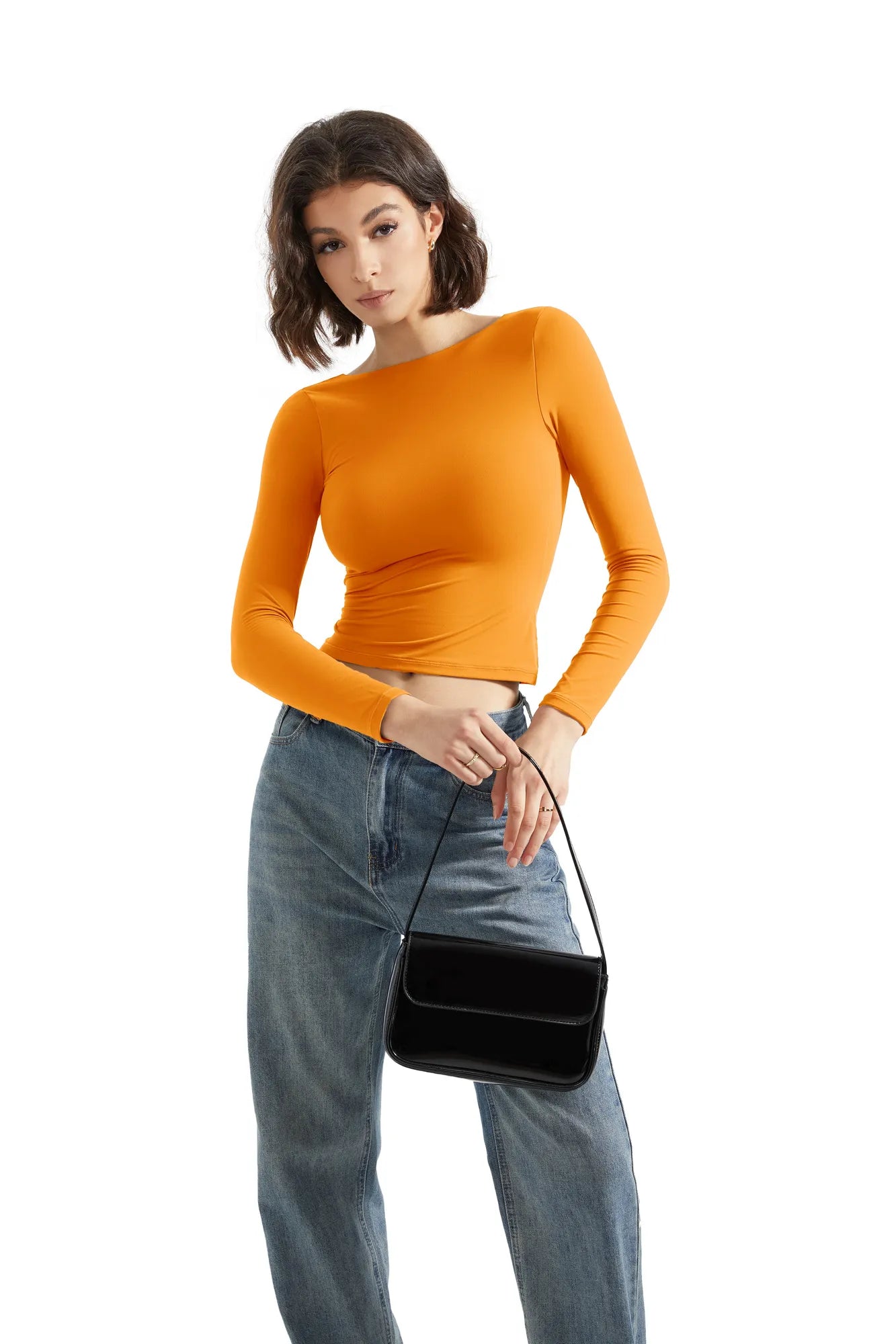 Buttery Soft Open Back Shirt - Long Sleeve