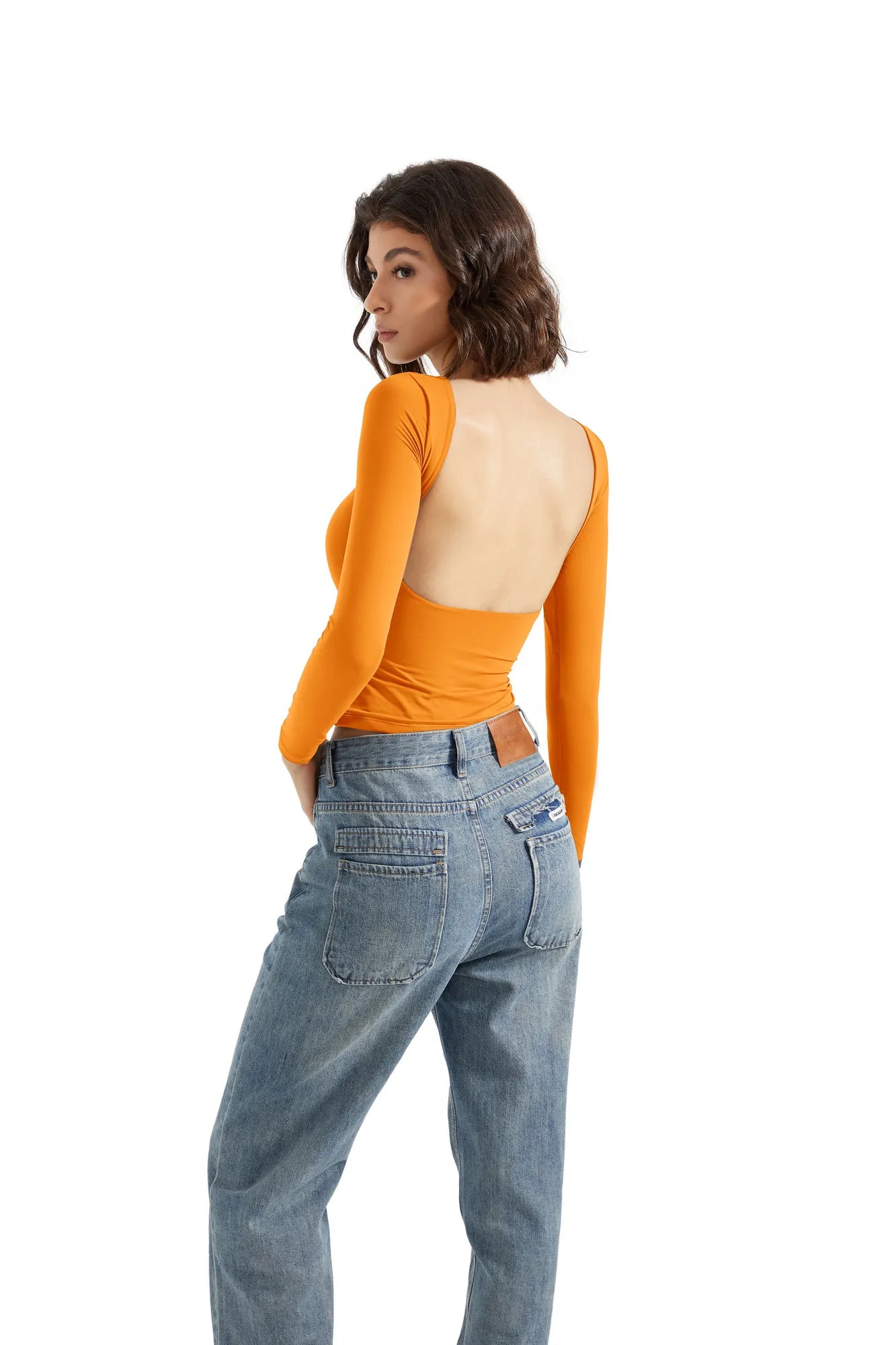 Buttery Soft Open Back Shirt - Long Sleeve